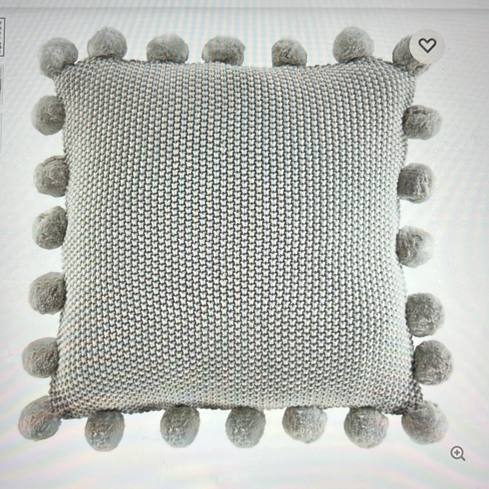 Set of 2 Pom Pom Knit Pillow Covers